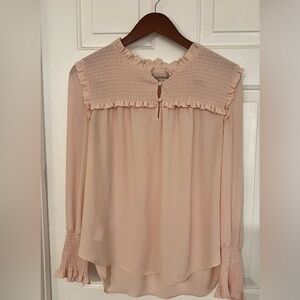 LOFT Blush Ruffled Blouse